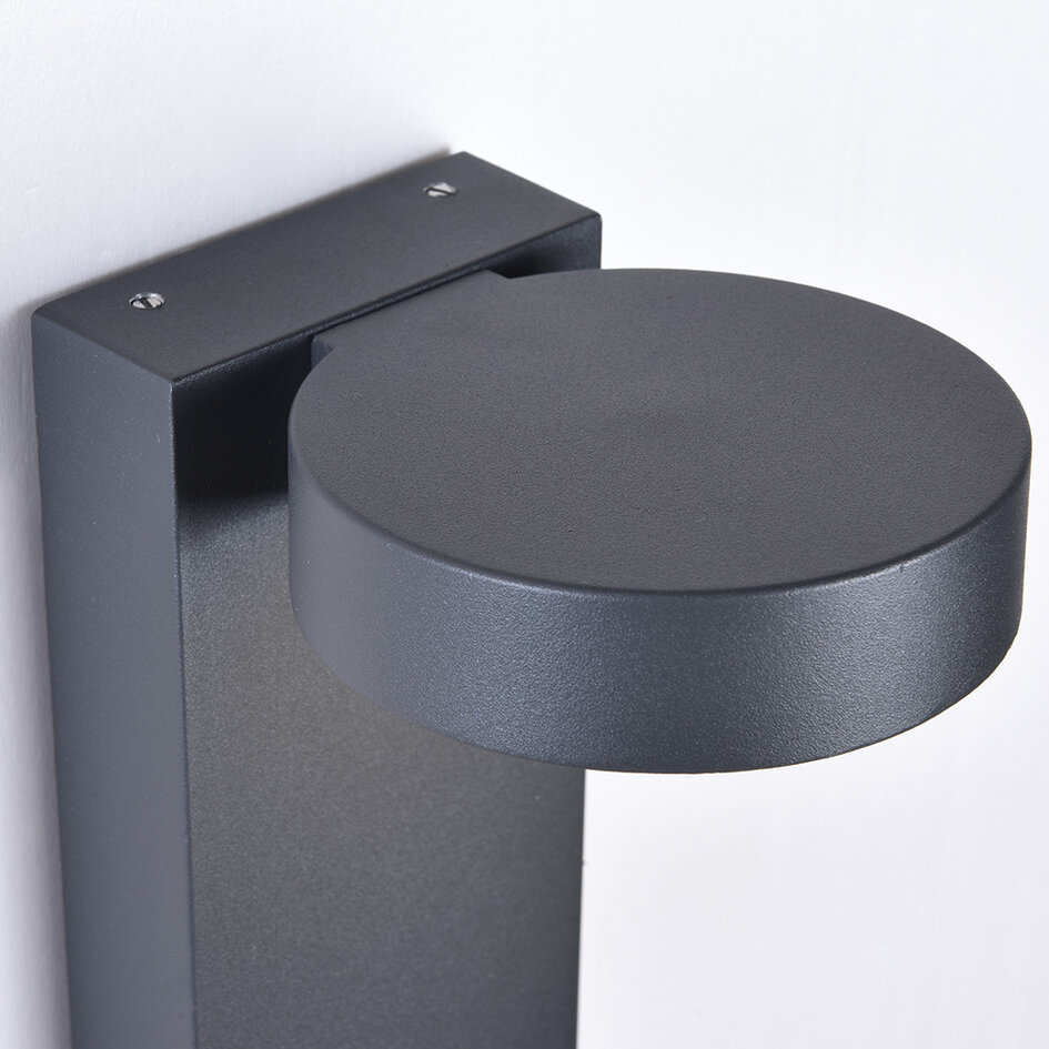 Utomhusvägglampa Luca med rörelsesensor - antracit och integrerad LED