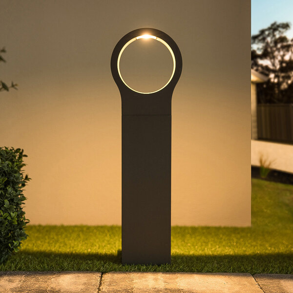 Stående utomhuslampa Leonardo - 50 cm antracit med integrerad LED