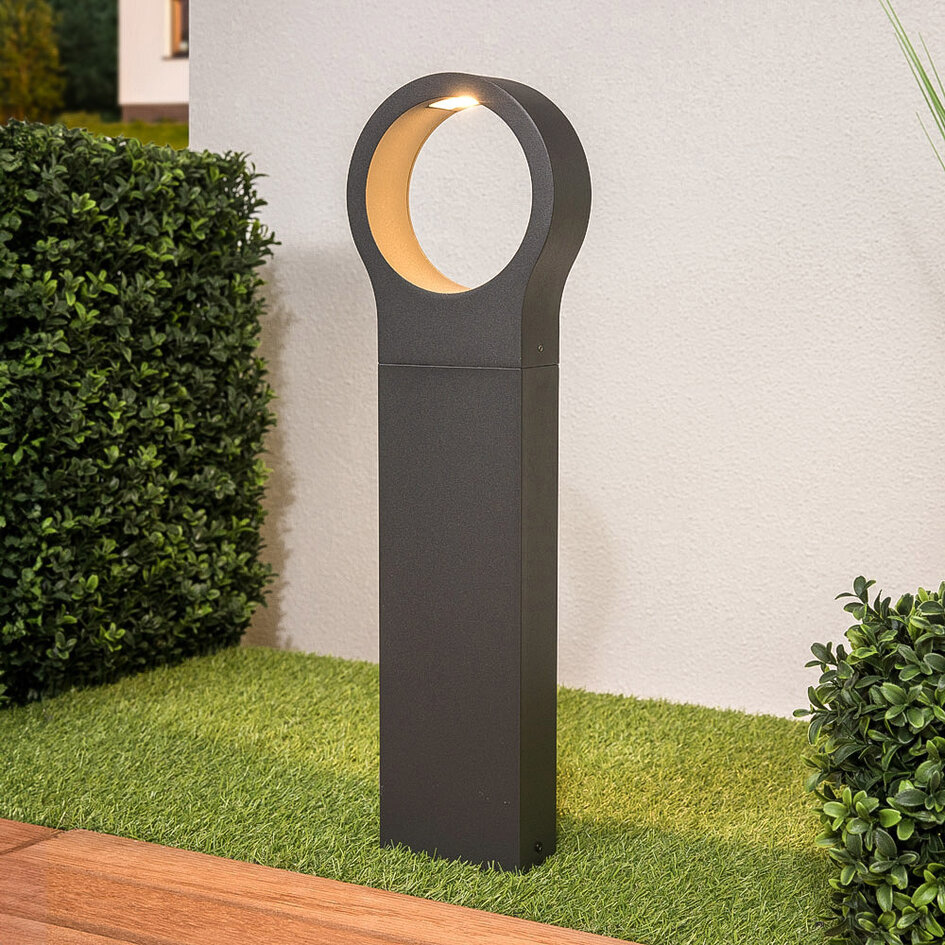Stående utomhuslampa Leonardo - 50 cm antracit med integrerad LED