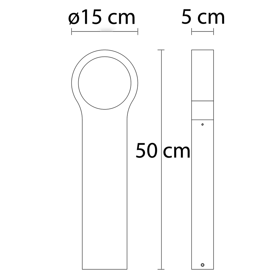 Stående utomhuslampa Leonardo - 50 cm antracit med integrerad LED