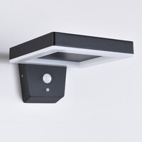 Modern solcellsdriven utomhusvägglampa med sensor Pablo - svart