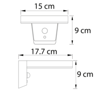 Modern solcellsdriven utomhusvägglampa med sensor Pablo - svart