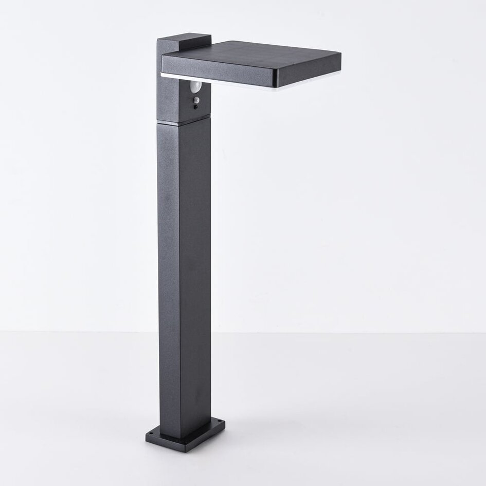 Svart stående solcellsdriven utomhuslampa med sensor Paulo, 50 cm