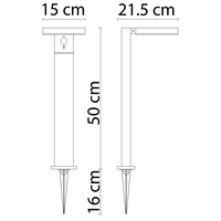 Svart stående solcellsdriven utomhuslampa med sensor Paulo, 50 cm
