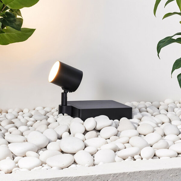 Svart solcellsdriven markspot utomhuslampa - Valerio