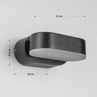 Vridbar vägglampa Isabelle - svart med integrerad LED