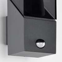 Robust utomhusvägglampa Jasper - antracit med sensor