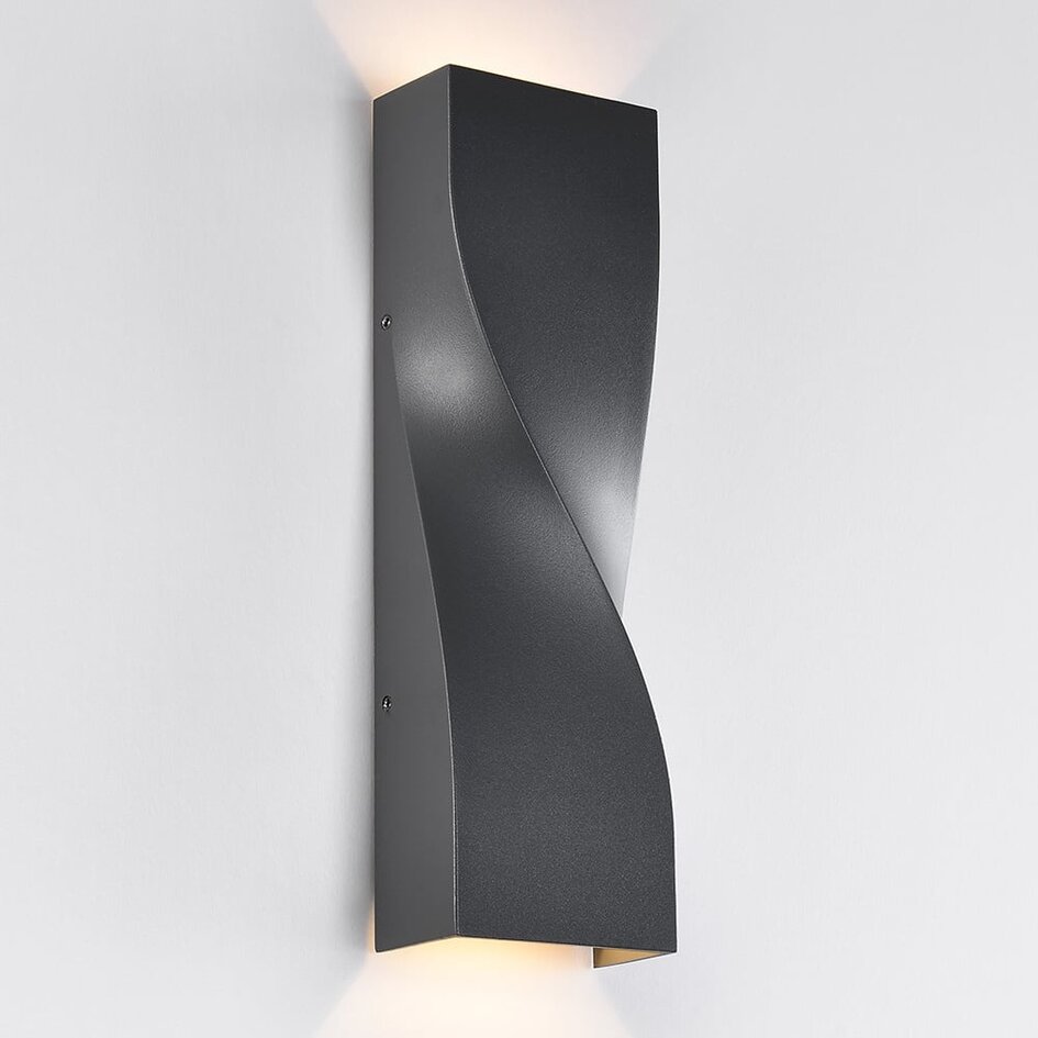 Robust utomhusvägglampa Aurelia - antracit med integrerad LED