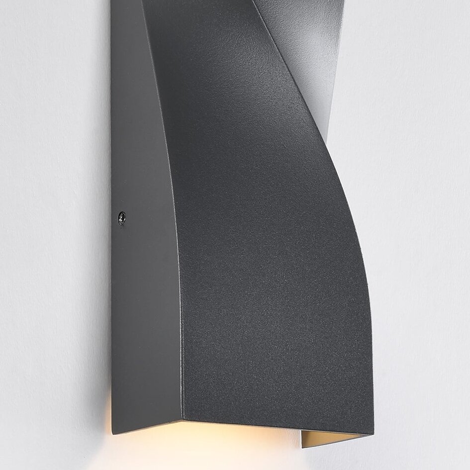 Robust utomhusvägglampa Aurelia - antracit med integrerad LED