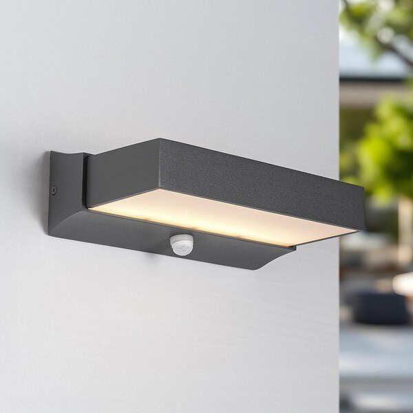 Utomhusvägglampa Onyx med sensor - antracit och integrerad LED