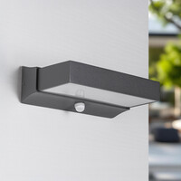 Utomhusvägglampa Onyx med sensor - antracit och integrerad LED