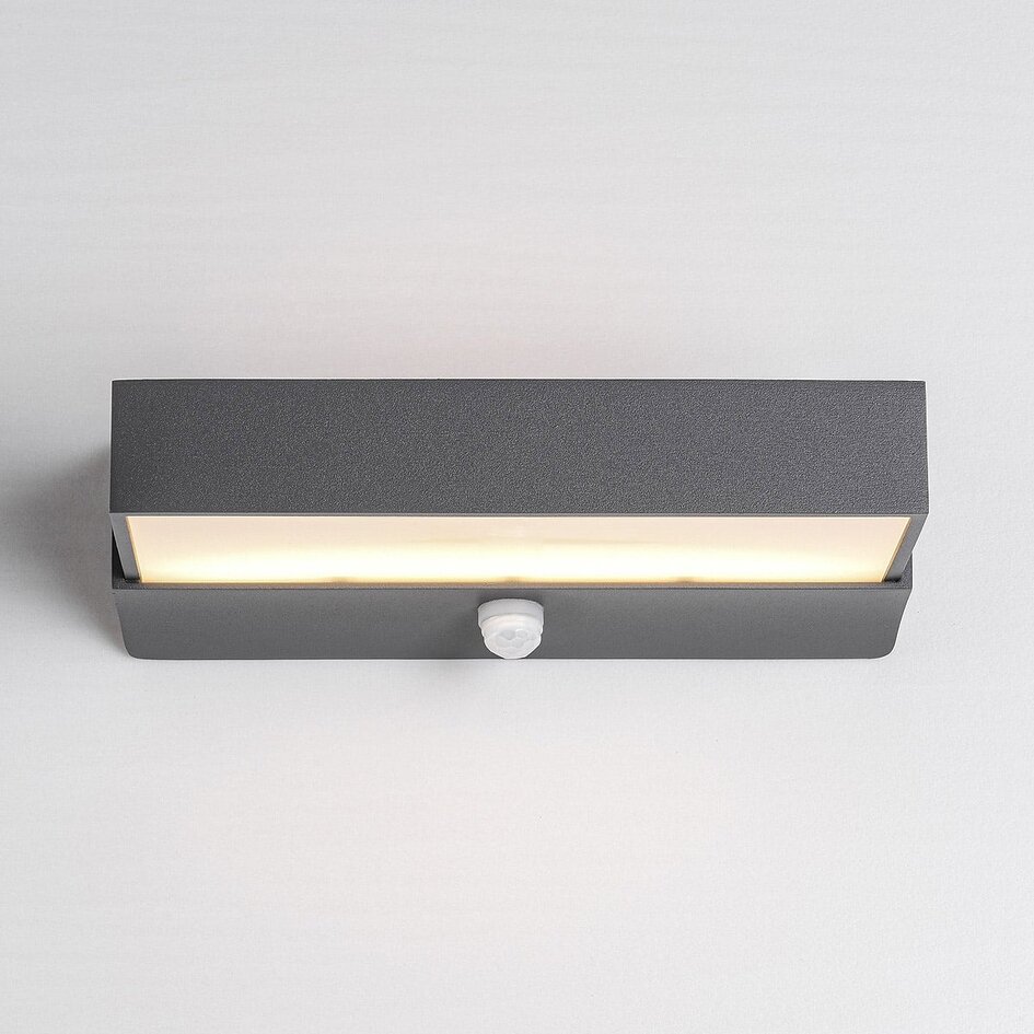 Utomhusvägglampa Onyx med sensor - antracit och integrerad LED