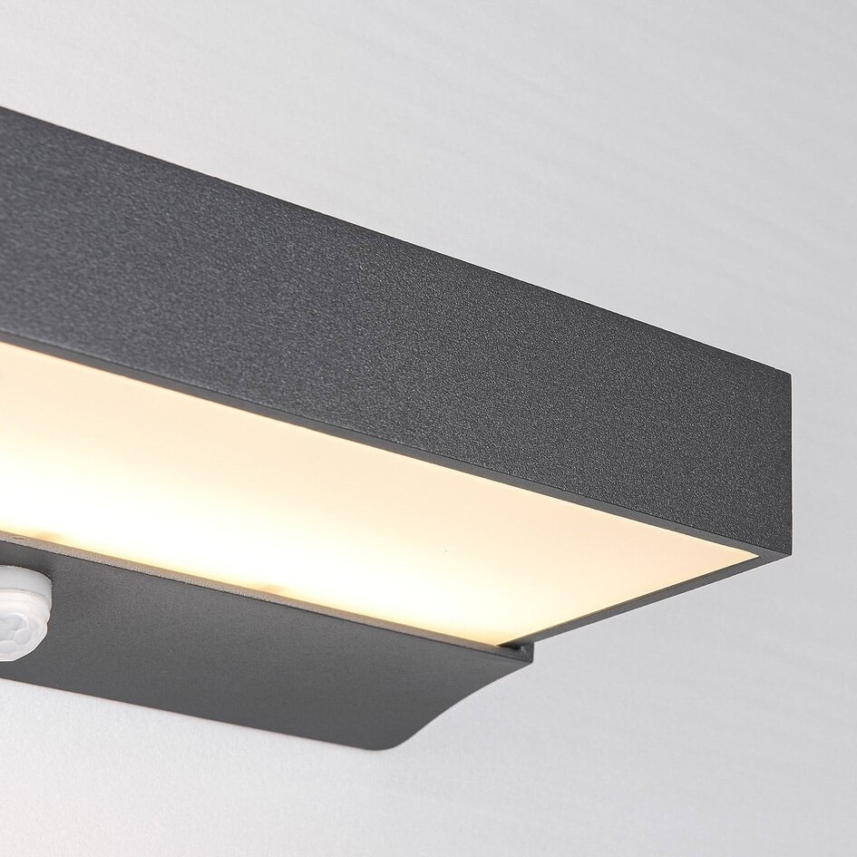 Utomhusvägglampa Onyx med sensor - antracit och integrerad LED