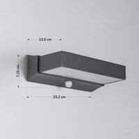 Utomhusvägglampa Onyx med sensor - antracit och integrerad LED