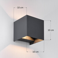 Kvadratisk utomhusvägglampa Oliver - antracit med integrerad LED