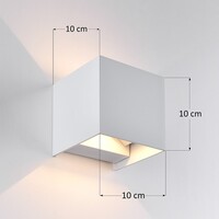 Kvadratisk utomhusvägglampa Oliver - vit med integrerad LED