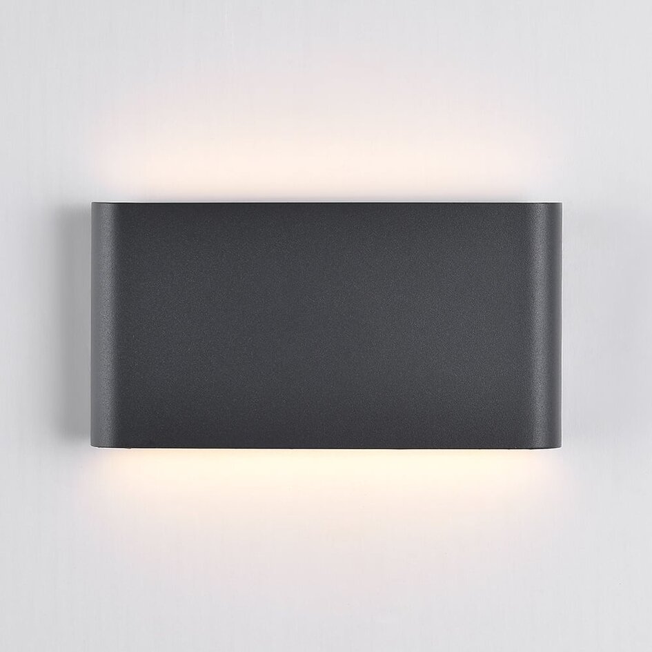 Utomhusvägglampa Tommy med två lampor - antracit med integrerad LED