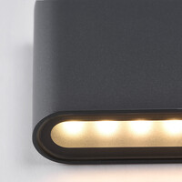 Utomhusvägglampa Tommy med två lampor - antracit med integrerad LED