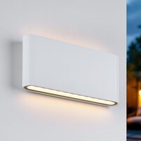 Utomhusvägglampa Tommy med två lampor - vit med integrerad LED