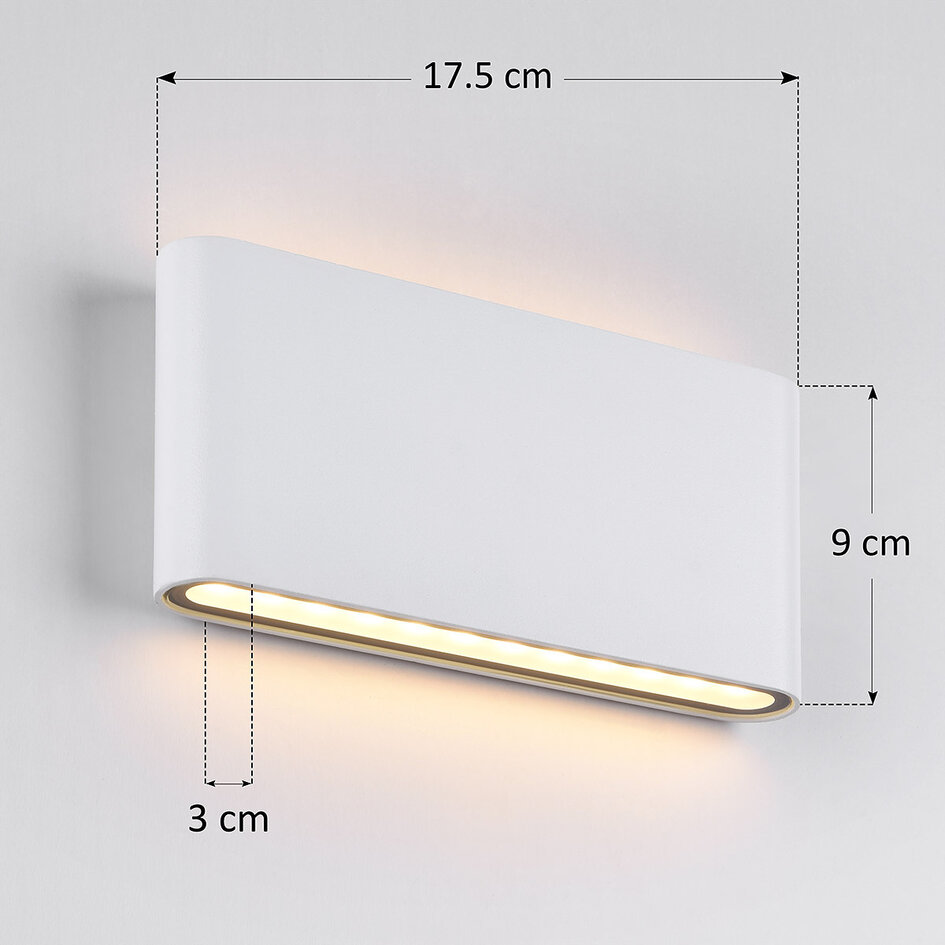 Utomhusvägglampa Tommy med två lampor - vit med integrerad LED