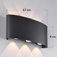 Utomhusvägglampa Sena 6 x 1W - antracit
