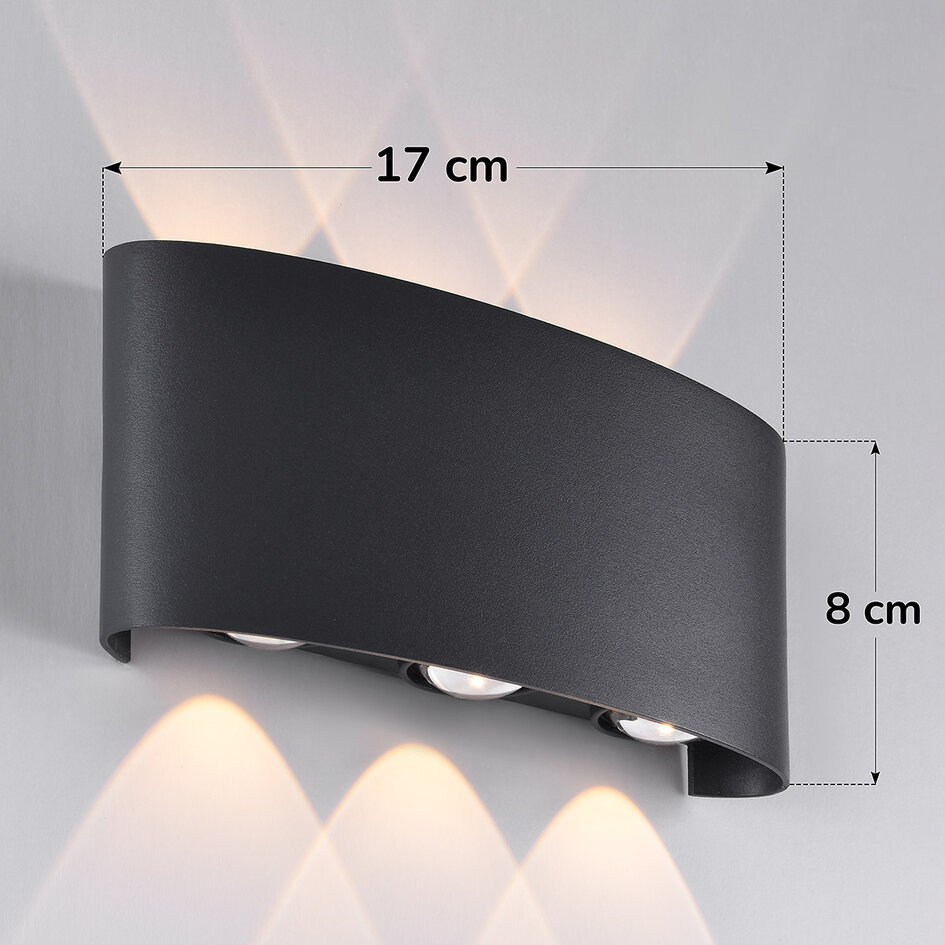Utomhusvägglampa Sena 6 x 1W - antracit