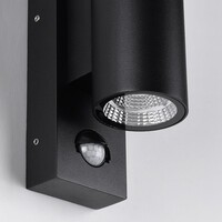 Rund utomhusvägglampa Cathy med sensor 2 x 3W LED - antracit