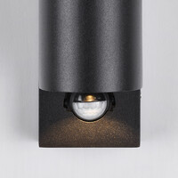 Rund utomhusvägglampa Cathy med sensor 2 x 3W LED - antracit