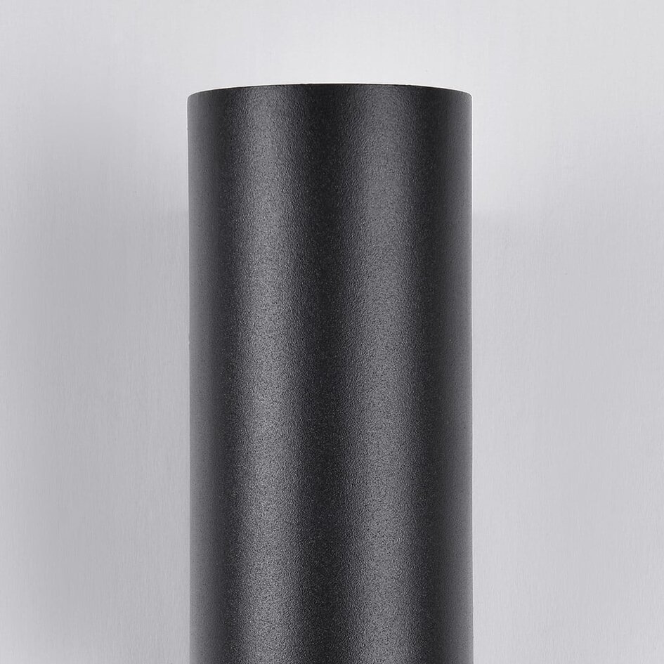 Rund utomhusvägglampa Cathy med sensor 2 x 3W LED - antracit