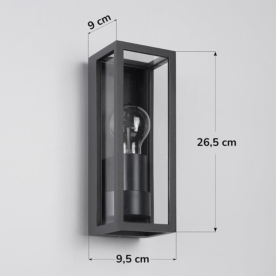 Industriell vägglampa Valentina - svart