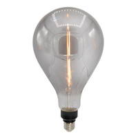 E27 dimbar filament LED-lampa, Ø160mm, 7W, rökfärgat glas