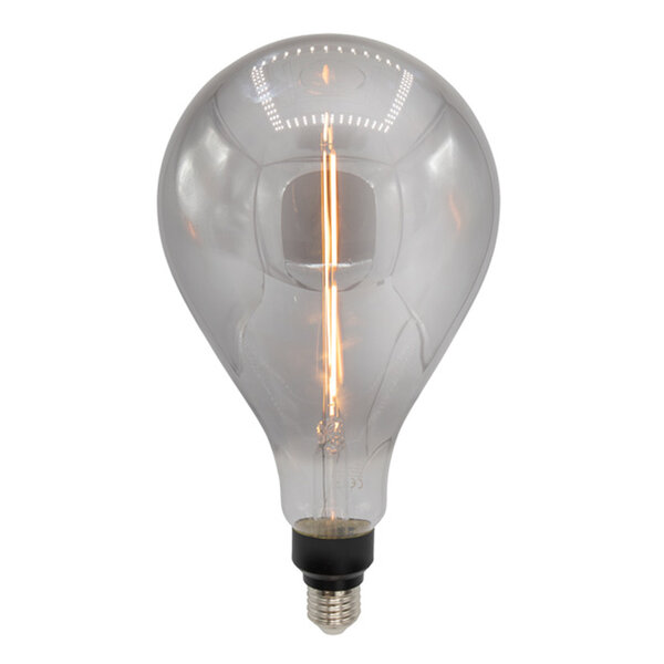 E27 dimbar filament LED-lampa, Ø160mm, 7W, rökfärgat glas