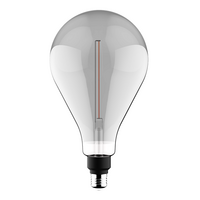 E27 dimbar filament LED-lampa, Ø160mm, 7W, rökfärgat glas
