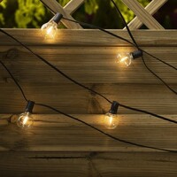 Solcellsdriven ljusslinga 10 meter med 20 små runda lampor, 3W solpanel (IP20-lampor)
