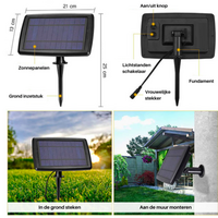 Solcellsdriven ljusslinga 10 meter med 20 små runda lampor, 3W solpanel (IP20-lampor)