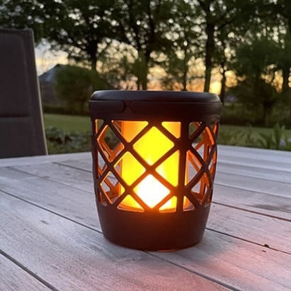 Solar bordslampa 2W med flameffekt