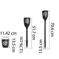 Solcellsdriven bordslampa med flammande effekt - Utrustad med integrerad LED
