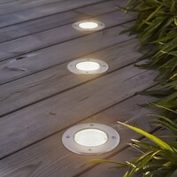 Solcellsdriven markspotlight Sunny - silver med integrerad LED