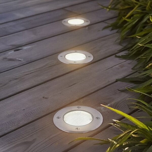 Solcellsdriven markspotlight Sunny - silver med integrerad LED