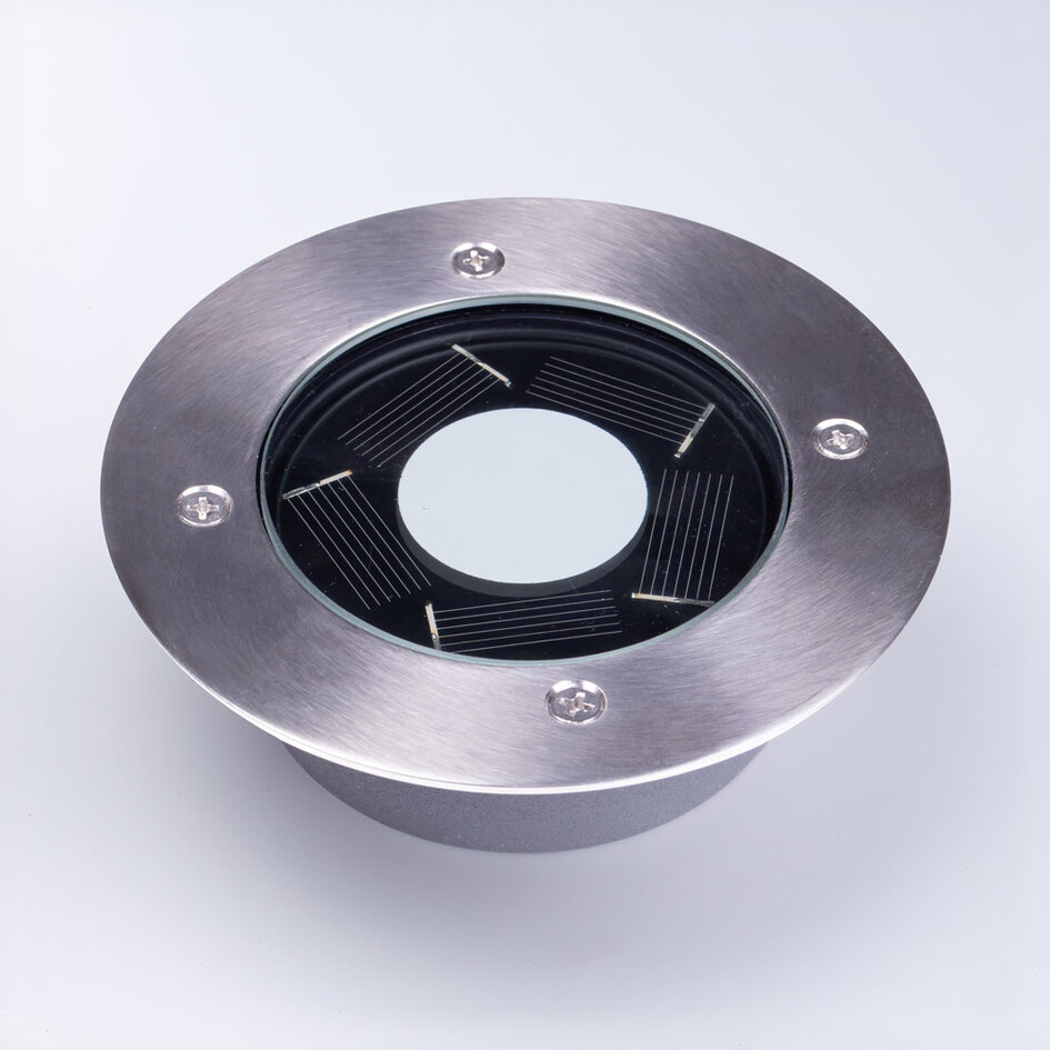 Solcellsdriven markspotlight Sunny - silver med integrerad LED