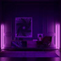Golvlampa med RGB-belysning och fjärrkontroll