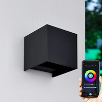 Smart utomhusvägglampa Daisy med Tuya wifi - mattsvart med integrerad LED
