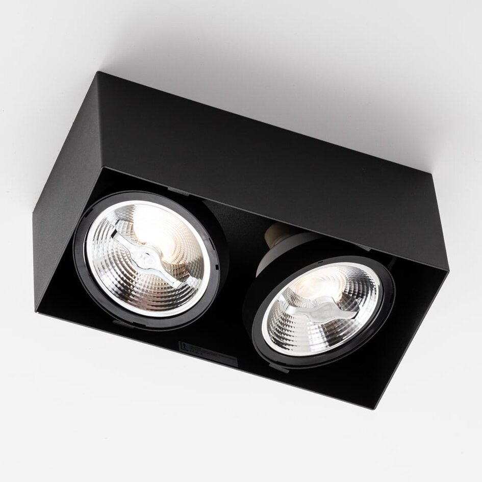 AR111 utanpåliggande spotlight 2-ljus Brooklyn - svart