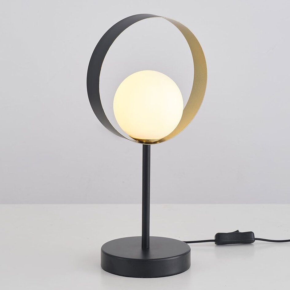 Bordslampa Carlie - svart med bladguld