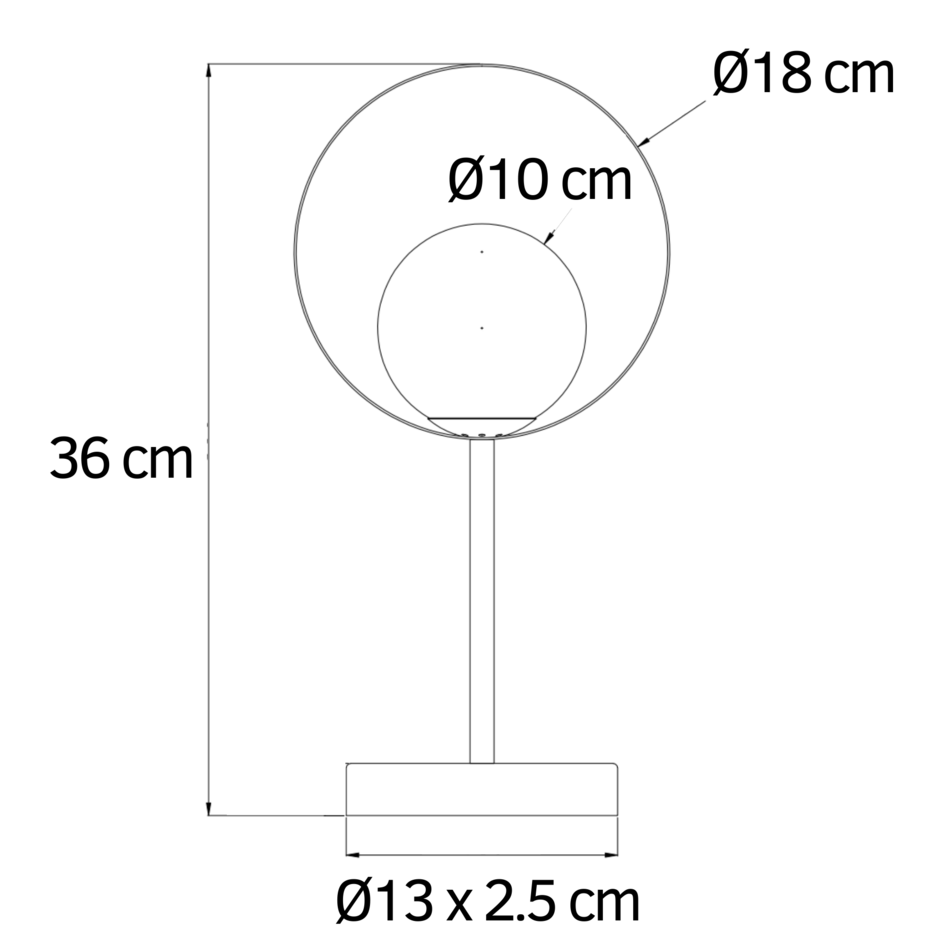 Bordslampa Carlie - svart med bladguld
