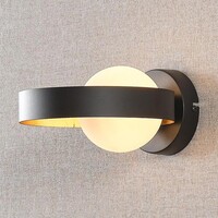 Vägglampa Carlos - svart med bladguld