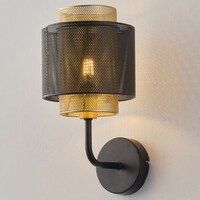 Vägglampa Mary i svart med guld