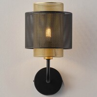 Vägglampa Mary i svart med guld