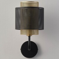 Vägglampa Mary i svart med guld