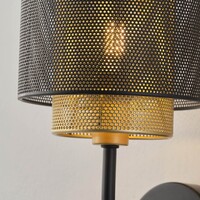 Vägglampa Mary i svart med guld